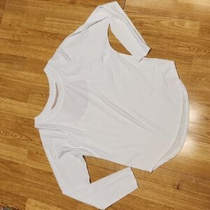 Athleta white mesh panel top sz XS
